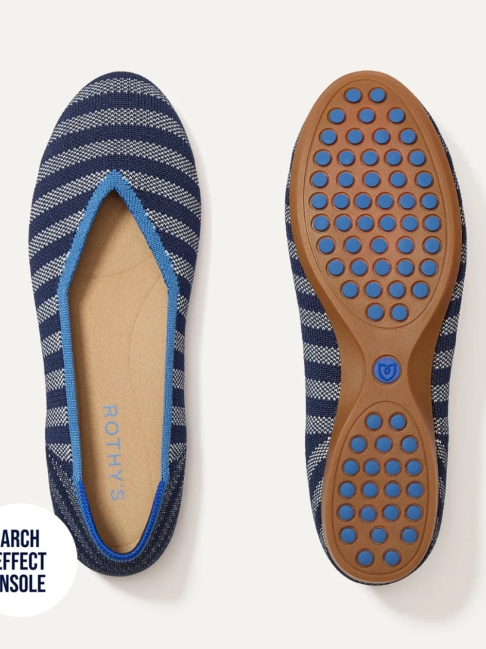 Rothy's The Daily Flat Harbor Cabana Stripe Recycled Knit Flats